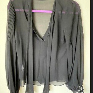 BCBG Max Azria black 100% silk blouse